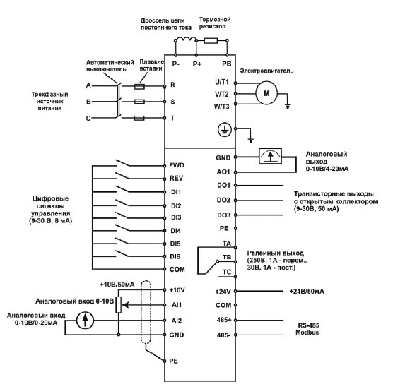 Схема подключения инвертора &laquo;PROSTAR&raquo;